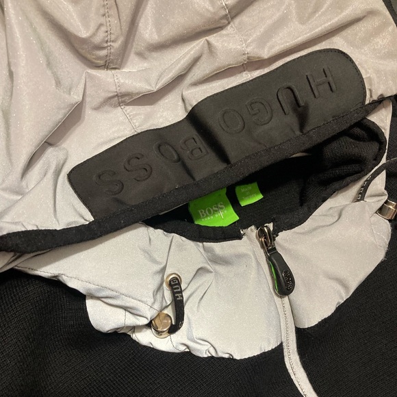 🖤MEN’S•BOSS•HUGO BOSS•MED•ZIP UP KNIT/REFLECTIVE HOODIE🖤 - Picture 4 of 9